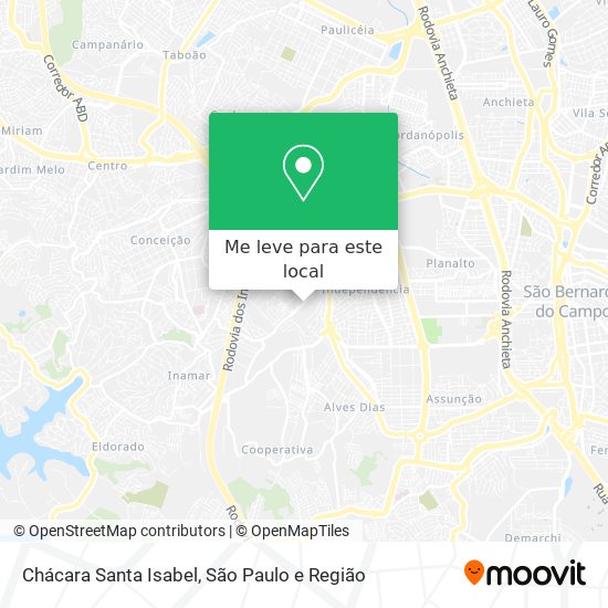 Chácara Santa Isabel mapa