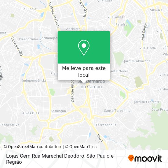 Lojas Cem Rua Marechal Deodoro mapa