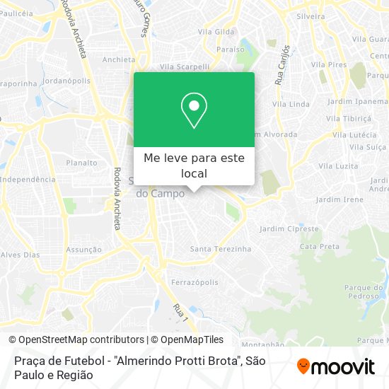 Praça de Futebol - "Almerindo Protti Brota" mapa