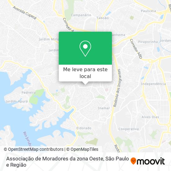 Associação de Moradores da zona Oeste mapa