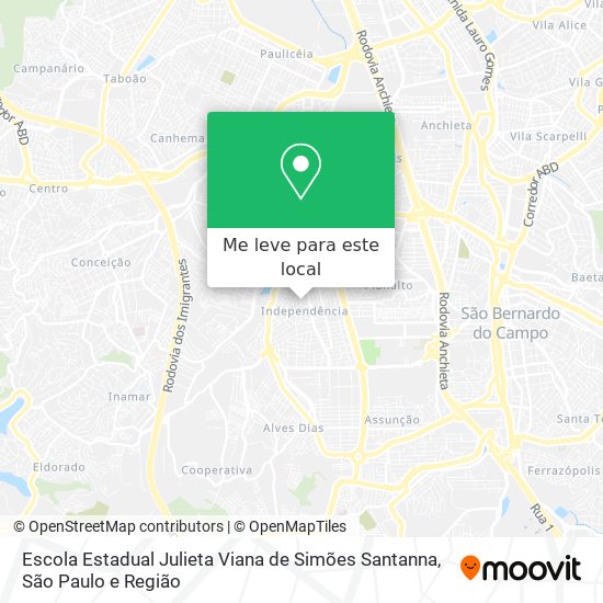 Escola Estadual Julieta Viana de Simões Santanna mapa