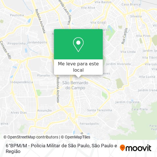 6°BPM / M - Polícia Militar de São Paulo mapa