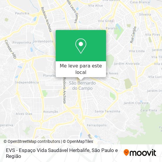 EVS - Espaço Vida Saudável Herbalife mapa