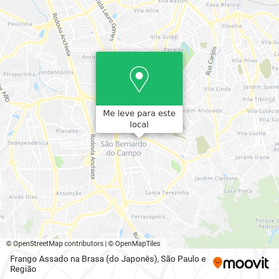 Frango Assado na Brasa (do Japonês) mapa