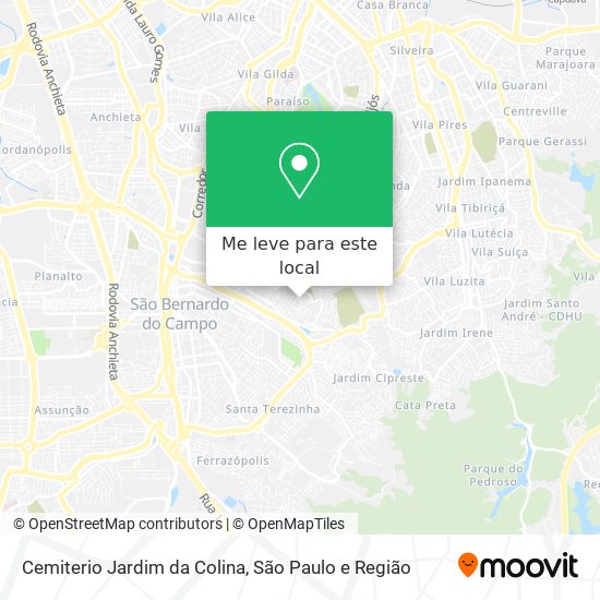 Cemiterio Jardim da Colina mapa