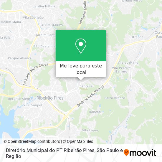 Diretório Municipal do PT Ribeirão Pires mapa