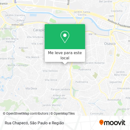 Rua Chapecó mapa