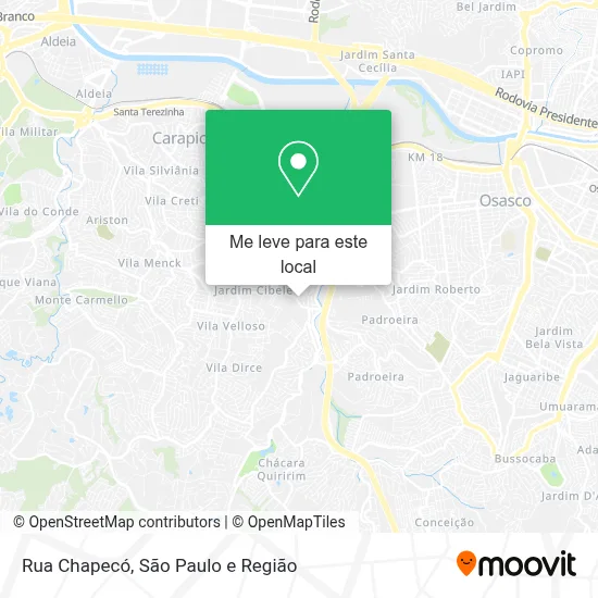 Rua Chapecó mapa