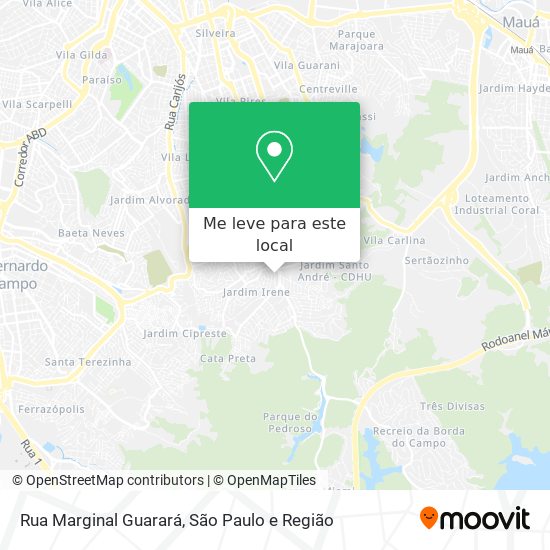 Rua Marginal Guarará mapa