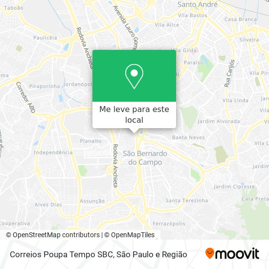 Correios Poupa Tempo SBC mapa