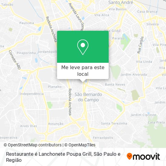 Restaurante é Lanchonete Poupa Grill mapa