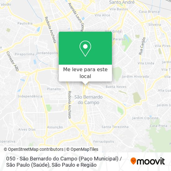 050 - São Bernardo do Campo (Paço Municipal) / São Paulo (Saúde) mapa