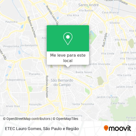 ETEC Lauro Gomes mapa