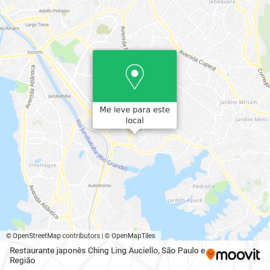 Restaurante japonês Ching Ling Auciello mapa