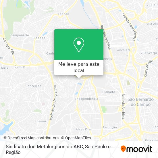 Sindicato dos Metalúrgicos do ABC mapa