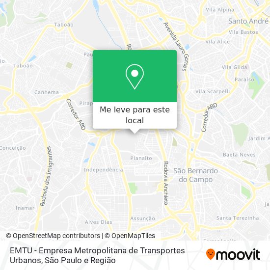 EMTU - Empresa Metropolitana de Transportes Urbanos mapa