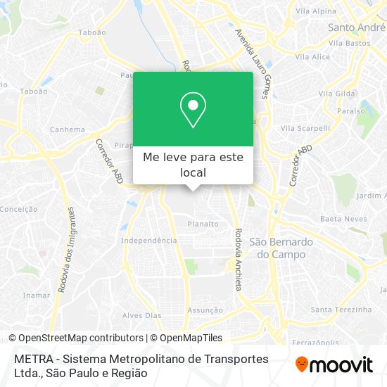 METRA - Sistema Metropolitano de Transportes Ltda. mapa