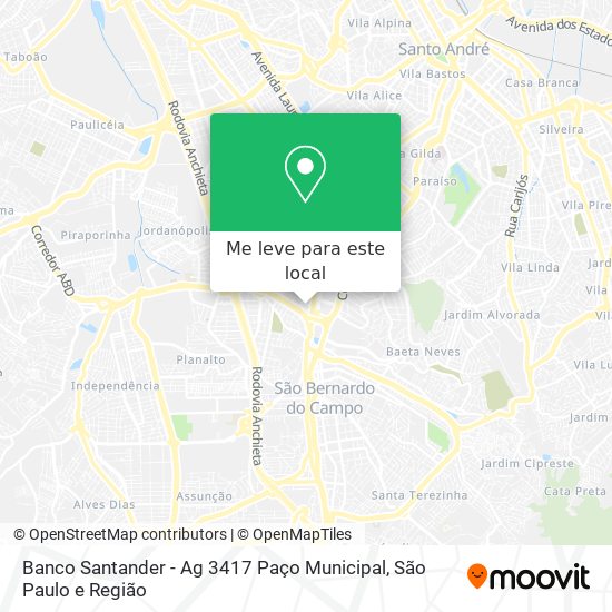 Banco Santander - Ag 3417 Paço Municipal mapa