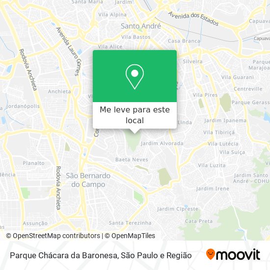 Parque Chácara da Baronesa mapa