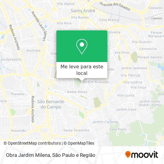Obra Jardim Milena mapa