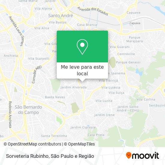 Sorveteria Rubinho mapa