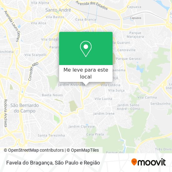Favela do Bragança mapa