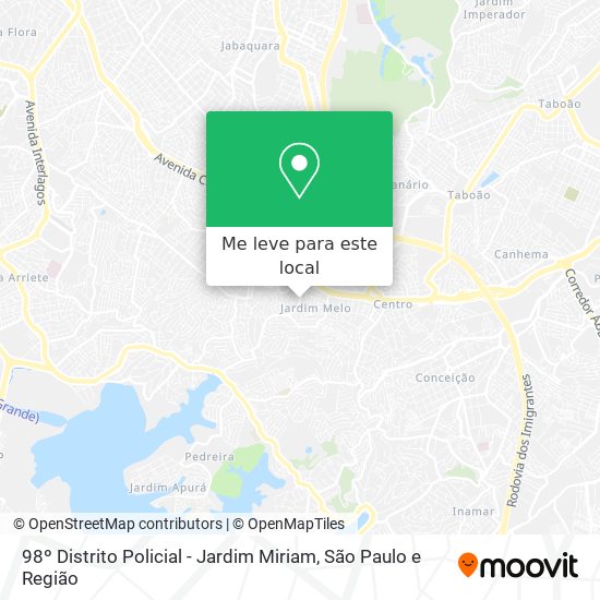 98º Distrito Policial - Jardim Miriam mapa