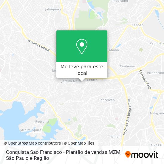 Conquista Sao Francisco - Plantão de vendas MZM mapa