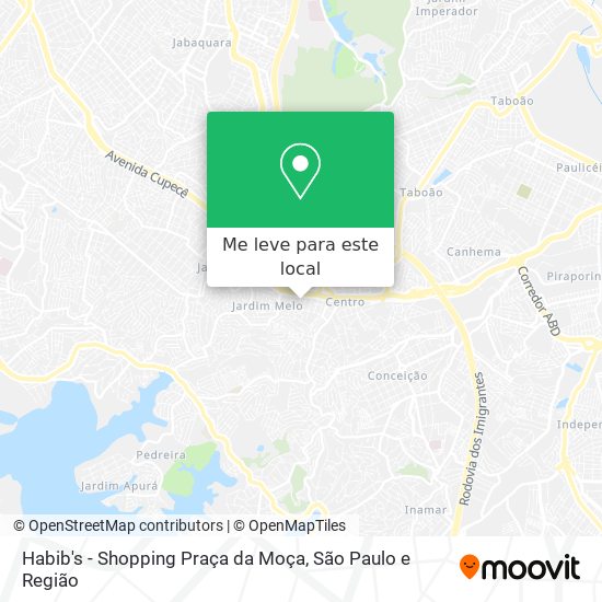 Habib's - Shopping Praça da Moça mapa