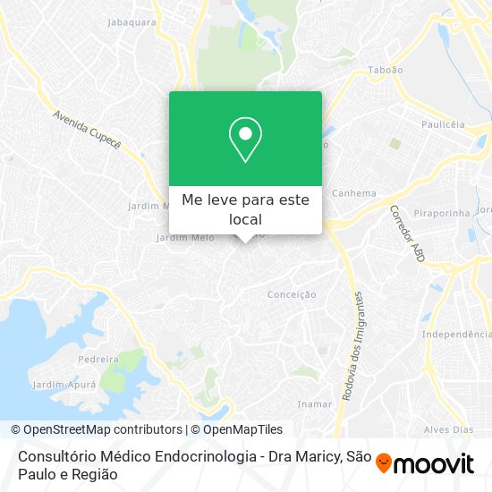 Consultório Médico Endocrinologia - Dra Maricy mapa