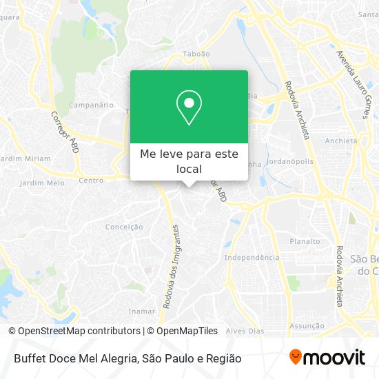 Buffet Doce Mel Alegria mapa