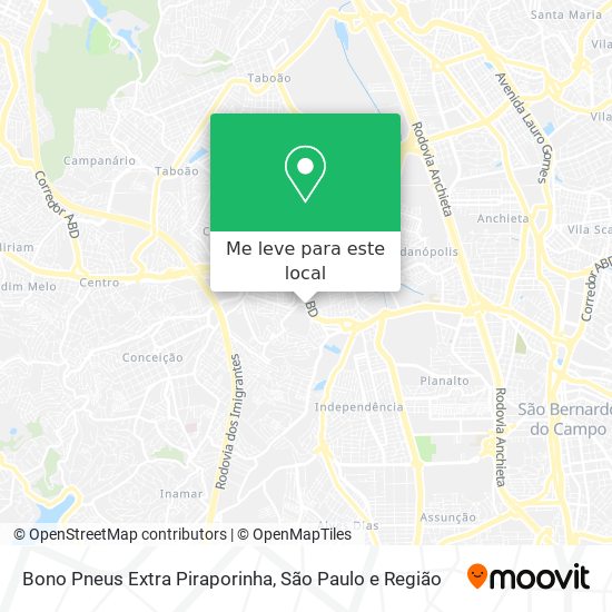 Bono Pneus Extra Piraporinha mapa