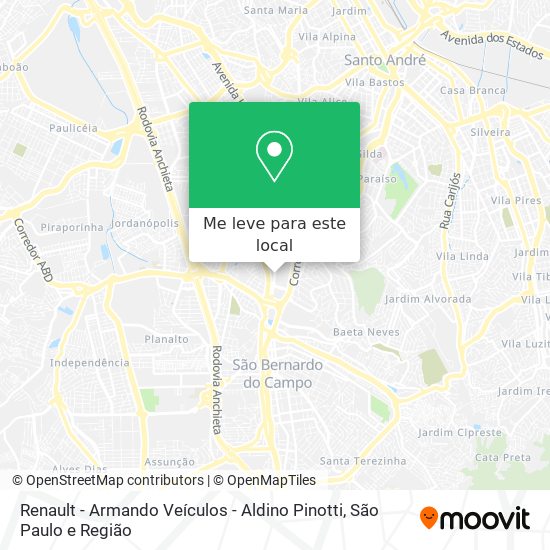 Renault - Armando Veículos - Aldino Pinotti mapa