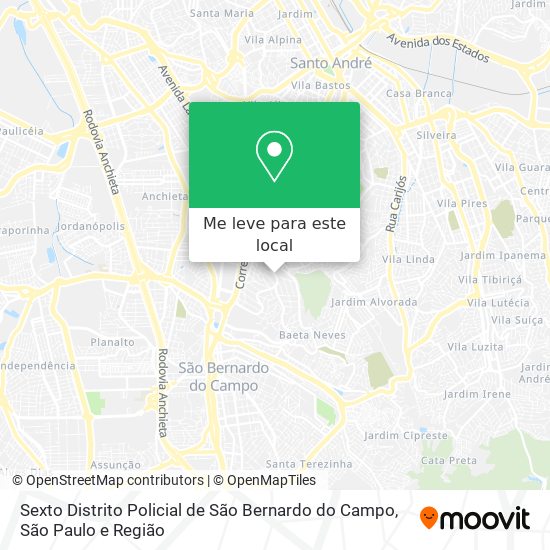 Sexto Distrito Policial de São Bernardo do Campo mapa