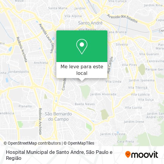 Hospital Municipal de Santo Andre mapa