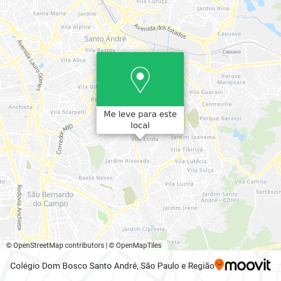 Colégio Dom Bosco Santo André mapa