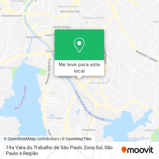 19a Vara do Trabalho de São Paulo Zona Sul mapa