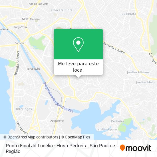 Ponto Final Jd Lucélia - Hosp Pedreira mapa