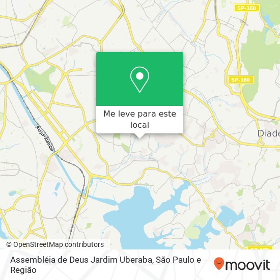 Assembléia de Deus Jardim Uberaba mapa