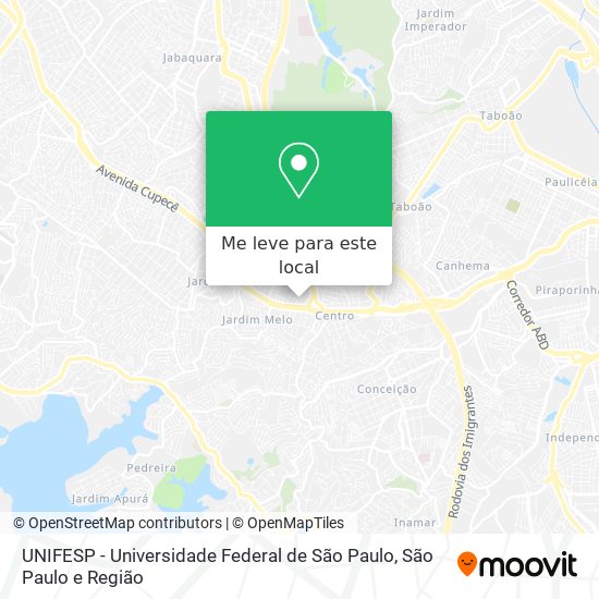 UNIFESP - Universidade Federal de São Paulo mapa
