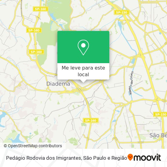 Pedágio Rodovia dos Imigrantes mapa