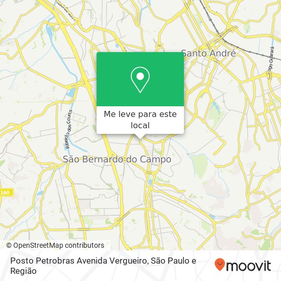 Posto Petrobras Avenida Vergueiro mapa