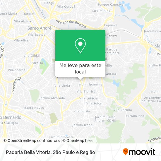 Padaria Bella Vitória mapa
