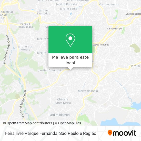 Feira livre Parque Fernanda mapa