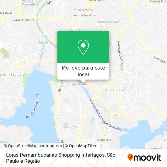 Lojas Pernambucanas Shopping Interlagos mapa