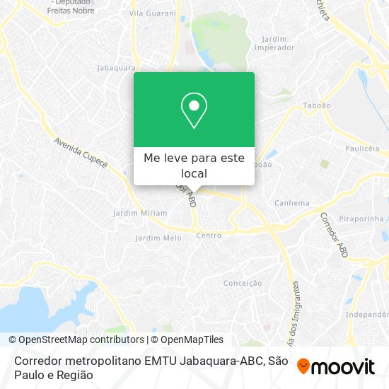 Corredor metropolitano EMTU Jabaquara-ABC mapa