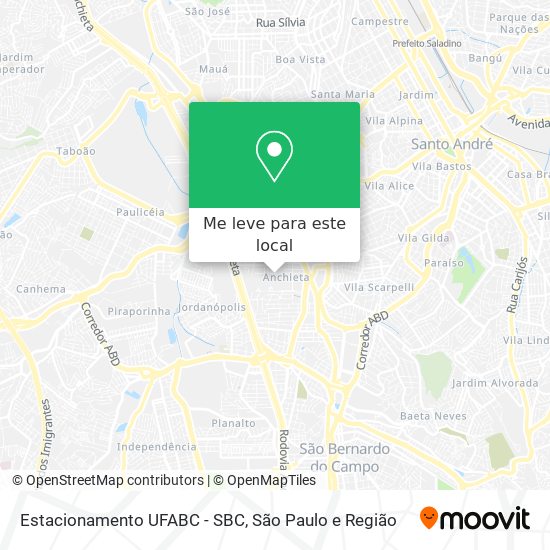 Estacionamento UFABC - SBC mapa