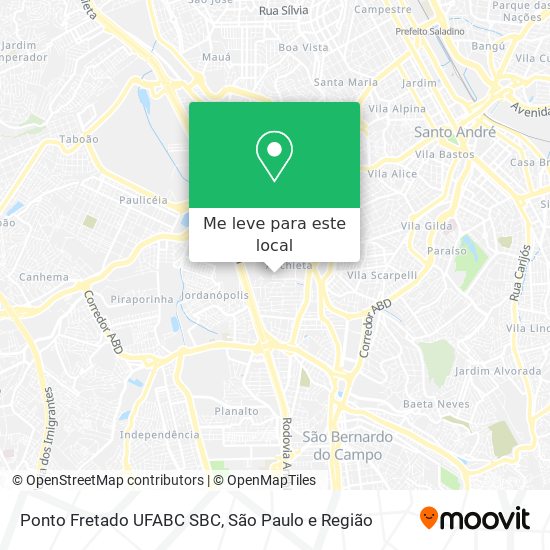 Ponto Fretado UFABC SBC mapa