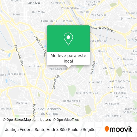 Justiça Federal Santo André mapa