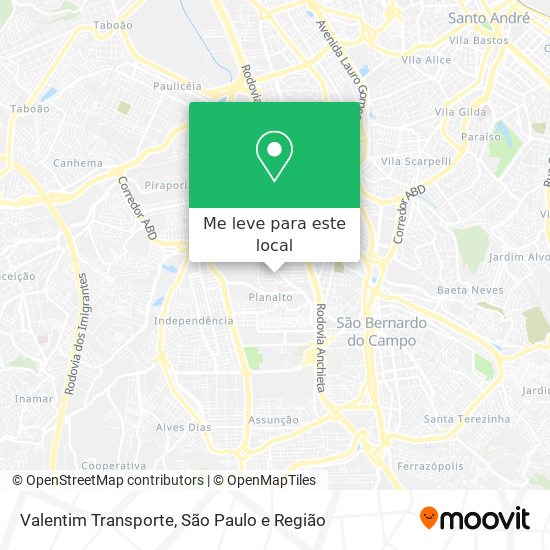 Valentim Transporte mapa